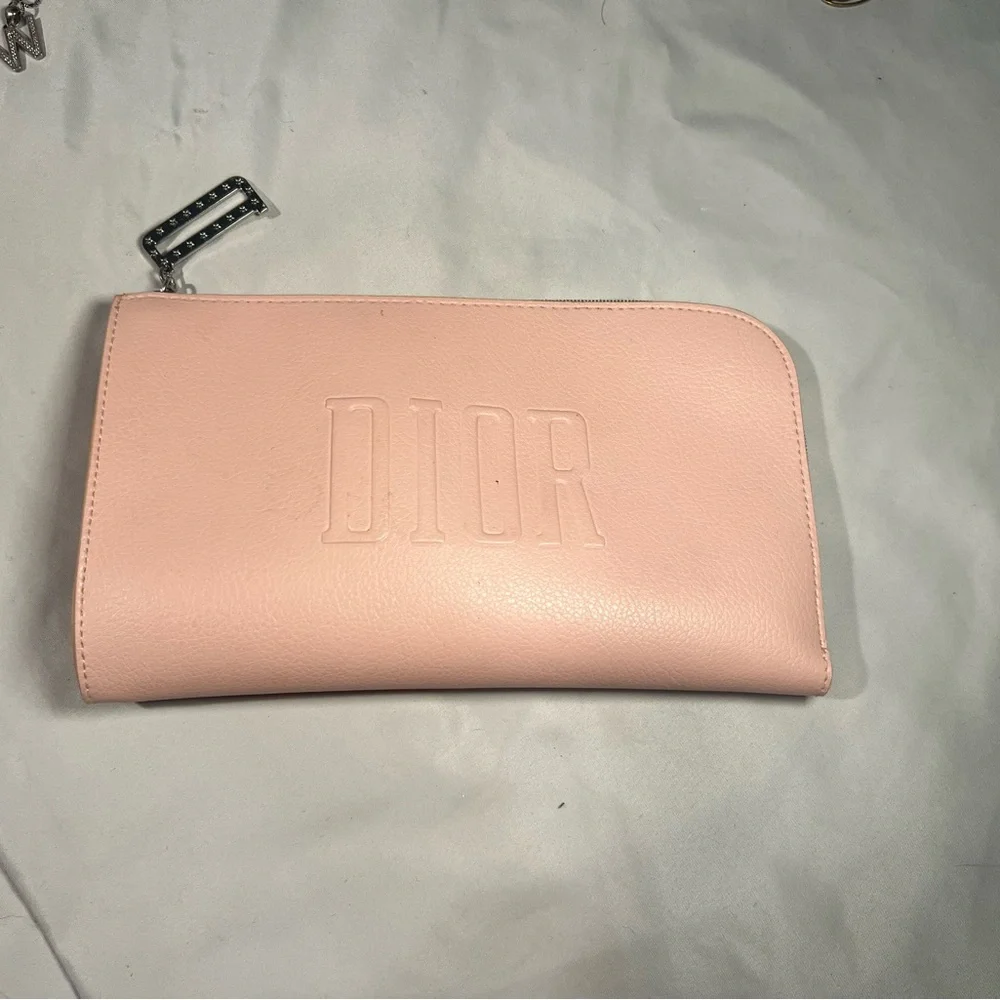 Pink peach Dior toiletry bag